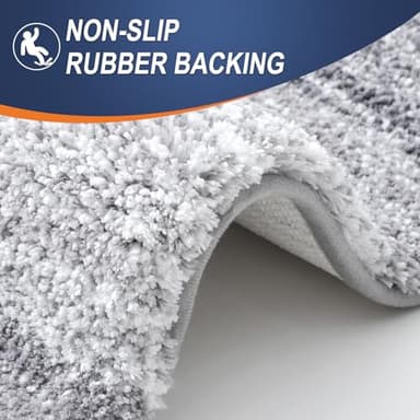 OLANLY Bathroom Rug Mat 30x20, Extra Soft and Absorbent Microfiber Bath Rugs, Non-Slip Plush Shaggy Bath Carpet, Machine Wash Dry, Bath Mats for Bathroom Floor, Tub and Shower, Light Grey - Image 5