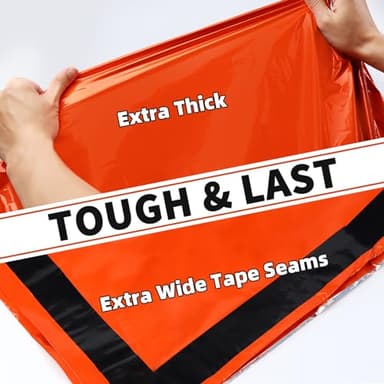 Frelaxy Extra-Thick Survival Tent and Emergency Sleeping Bag, Emergency Shelter Survival Bivy Set with Whistles, Paracord, Storage Pouches, and EVA Case, Perfect for Survival Kits (Orange Set) - Image 4