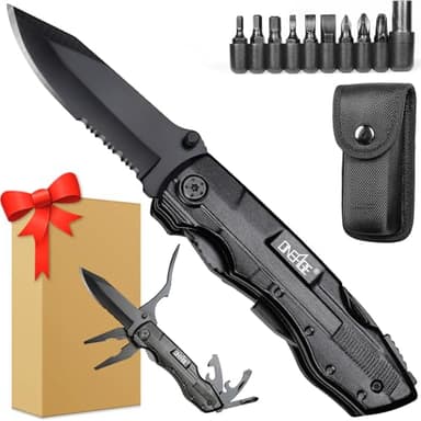 Gifts for Men Him Dad, Pocket Multitool Knife, Christmas Stocking Stuffers for Men, Anniversary Birthday Gifts for Husband, Boyfriend, Guy, Groomsmen, Fathers Day, Gadget for Hiking, Camping, Outdoor - Image 1