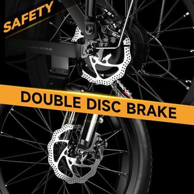 1000W Folding Electric Bike, 48V 20AH Large Removable Battery E Bike, 30+MPH, 80 Miles Max Range, 20" Fat Tire Electric Bike for Adults, Adult Electric Bicycles for Commute Beach Snow - Image 8