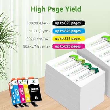 GREENSKY Compatible 902XL Ink Cartridge for HP Printers Replacement for HP 902 902XL Ink Cartridge Combo Pack Compatible with HP Officejet Pro 6968 6978 6970 6958 6960 6975 6954 6962 Printer 4 Pack - Image 4