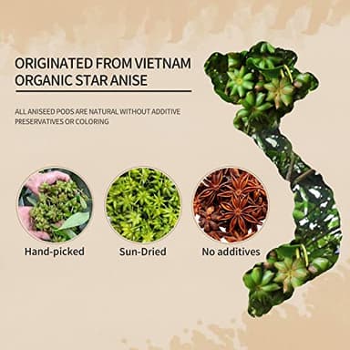 52USA Organic Star Anise, 4 Ounce (Pack of 1), NON-GMO Verified Chinese Star Anises Whole, Dried Star Anise Pods for Tea and baking - Image 4