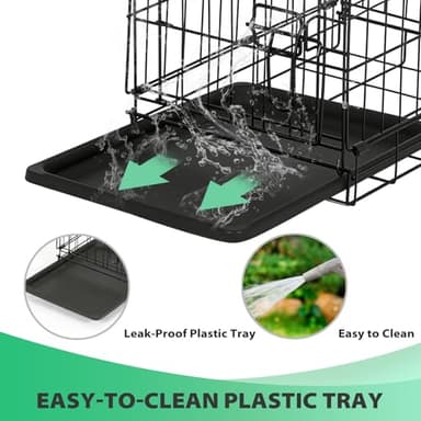 BestPet | Dog Crate | 18" | Black | Foldable Metal Kennel with Single Doors, Secure Slide-Bolt Latches, Leakproof Tray | Portable Dog Cage for Small Breeds | for Travel, Indoor & Outdoor Use - Image 5