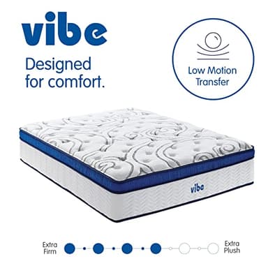 Vibe Quilted Hybrid Mattress, 12-Inch Innerspring and Pillow Top Gel Memory Foam Mattress, Fiberglass Free, CertiPUR-US Certified Bed in a Box, Full, White - Image 6