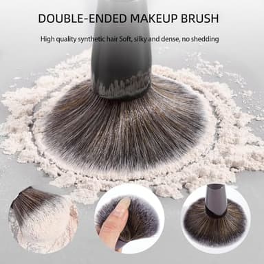 MAANGE 20 PCS Foundation Makeup Brush Set, Double-ended Kabuki Contour Brush for Liquid Powder Concealer Blending Blush Face Makeup Tools (Black) - Image 4
