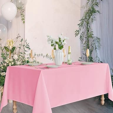 Fitable Pink Rectangle Tablecloths for 6 Foot Tables, 6 Pack - 70 x 108 Inches - Stain Resistant and Washable Table Clothes, Polyester Fabric Table Covers for Wedding, Party, Banquet, Buffect - Image 8