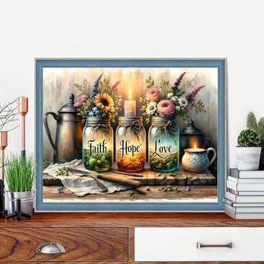 Diamond Art Kits for Adults, Inspirational Diamond Painting Kits for Beginners, 5D Vase Round Full Drill Gem Art for Adults, Paint by Diamonds Pictures DIY Crafts Kits 16x12inch - Image 2