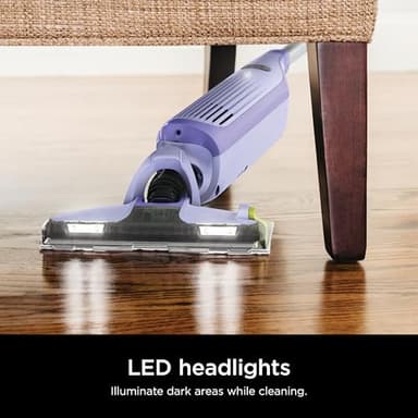 Shark VACMOP Cordless Hard Floor Cleaner, Vacuum and Spray Mop, Powerful Suction, Lightweight, LED Headlights, Includes 4 Disposable Pads, 12oz Multi-surface Cleaning Solution, Lavender, VM252PL - Image 8