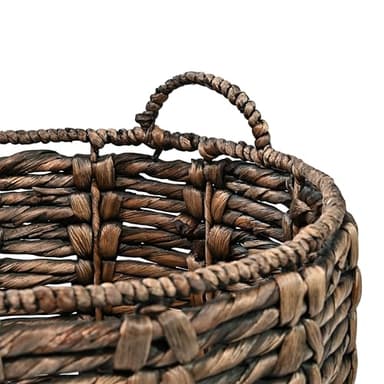 happimess BSK1003B Laurel 19.49" Bohemian Handwoven Abaca Hamper Basket with Handles, Brown for Storage and Decoration in Bathroom, Bedroom, Living Room - Image 4