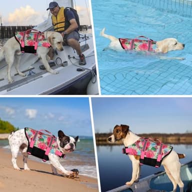 Doglay Dog Life Jacket, Dog Life Vest for Swimming Boating, Adjustable Puppy Life Jacket with Reflective Stripes, Superior Buoyancy Pet Swimming Vest for Small Medium and Large Dogs - Image 2