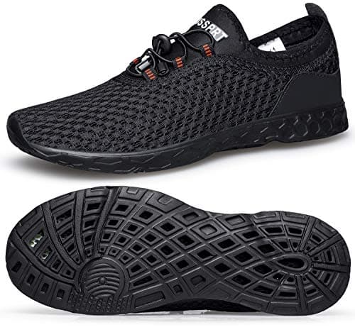 DOUSSPRT Men's Water Shoes Quick Drying Sports Aqua Shoes AllBlack Size 10 - Image 1