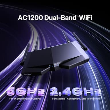 Tenda AC1200 Smart WiFi Router, High Speed Dual Band Wireless Internet Router with Smart APP, 4 x 100 Mbps Fast Ethernet Ports, Supports Guest WiFi, Access Point Mode, IPv6 and Parental Controls(AC6) - Image 2