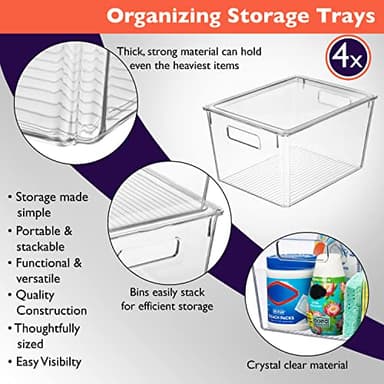 ClearSpace Plastic Storage Bins with Lids X-Large – Perfect Kitchen Organization, Desk Organizer or Pantry Storage – Desktop Organizer, Pantry Organization and Storage Bins, Cabinet Organizers - Image 4