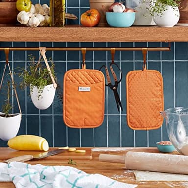 KitchenAid Asteroid Pot Holder 2-Pack Set, Honey, 7"x10" - Image 2