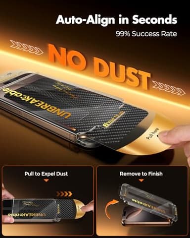UNBREAKcable 2+2 Pack for iPhone 16 Pro Max Screen Protector & Lens Protector 【Military-Grade】【Easy Install】【Efficient Night Shot】9H+ Shatterproof Tempered Glass Film,Bubble-Free&Anti-Fingerprint ,Case Friendly-6.9 inch - Image 3
