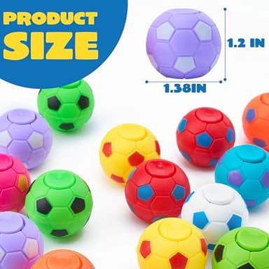 JOYIN 36 Pack Soccer Fidget Spinners for Kids, Soccer Party Favors, Fidget Toys Bulk, Stress Balls, Goodie Bag Stuffers for Birthday Party, Treasure Box for Classroom - Image 6
