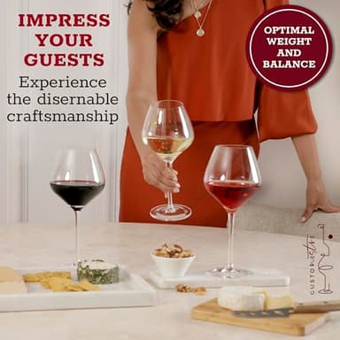 Gusto Nostro Crystal Wine Glasses Set of 4, 22 Oz Long Stem Modern Wine Glasses for White and Red Wine, Dishwasher Safe, Fancy, Elegant, Large and Tall Wine Glass for Wedding Christmas Anniversary - Image 6