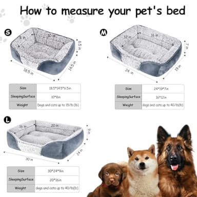 Dog Beds Small Medium Large Size Dog, Cat Beds for Indoor Cats Washable, Rectangle Calming Sleeping Warming Orthopedic Puppy Dog Beds, Non-Slip Bottom Breathable Soft Couch - Image 5