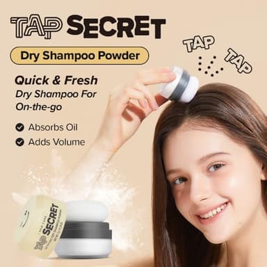 I DEW CARE Tap Secret Dry Shampoo Powder with Biotin - Tap Secret Original | Strengthening & Volumizing, Refillable, Travel size, Non-aerosol, Brunette, Korean Ginseng, Dry Shampoo for Women, 0.24 Oz - Image 2