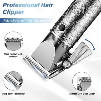 GSKY Professional Hair Clippers, Men's Beard Trimmer & Grooming Kit with Electric Razor, Clippers & Trimmers Set, Hair Cutting Machines - Image 2