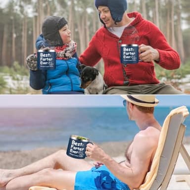 HECOMTRS Dad Gift for Fathers Day, Funny Dad Mug Father Day Gifts, Best Dad Ever Mugs with Hilarious Pattern, Gift for Daddy from Daughter Funny Papa Gifts Birthday Christmas-14oz (Navy Blue) - Image 5
