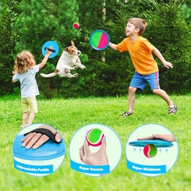 Toss and Catch Ball Set Upgraded - Family Games Kids Toys for Stocking Stuffers - Water-Resistant Great for Beach Pool Yard - Christmas Toys Gift for Boys Girls Teens 3 4 5 6 7 8 9 10 11 12+ Years - Image 6