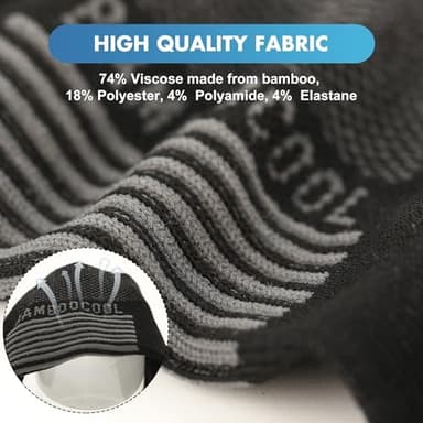 BAMBOO COOL Men's Ankle Socks Athletic Cushioned Moisture Wicking, Running Socks Arch Support Breathable, Heel Tab 8 Pack - Image 6
