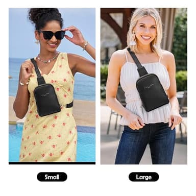 INICAT Travel Small Sling Bag Faux Leather Crossbody Bags Women Fanny Packs Cross Body Bag Purses for Woman(Black Small) - Image 8