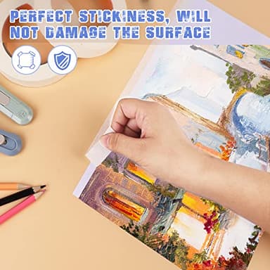 SEBETOW Masking Tape Bulk 10 Packs 0.75 Inch - Masking Tapes Artist Drafting Tapes White Beige, General Purpose for Craft, Art, Office, School, 3/4 Inch x 55 Yards x 10 Rolls - Image 3