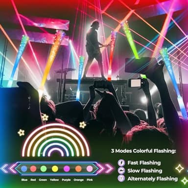 SHQDD 28 PCS Glow Fiber Wands Sticks, Halloween Glow Sticks, LED Light Wands, Glow in The Dark Party Supplies, Fiber Optic Wands, LED Flashing Sticks, Fiber Optic Light Wand Stick for Party - Image 7