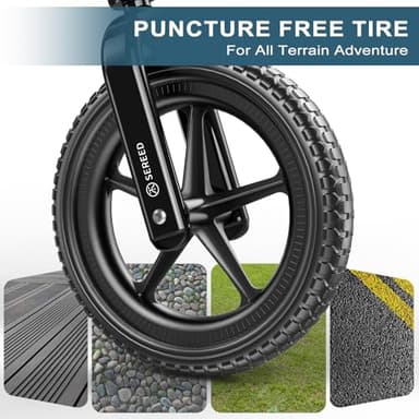 SEREED Toddler Balance Bike 2 Year Old, No Pedal Kids Toy Bike for 2-5 Years Old, Tool-Free Adjustment, Gift for 2-3 Boys Girls, Customize Plate with 3pcs Stickers (White) - Image 6