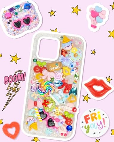 DoDoBeads 2250 Pcs Junk Case Charms Kit, Charms for Junk Cases, Phone Case Charms, Junk Case Kit with Big Charms, Bow Charms, Nail Charms, Letter Beads, Pink Charms,Junk Beads Charms - Image 6