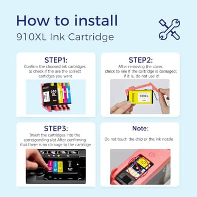 910XL Replacement for HP 910XL Ink Cartridges for HP Printers HP910 HP910XL 910 Ink Work for Office Jet Pro 8010 8010e 8015e 8020 8020e 8022e 8025 8025e 8028e 8030 8035e Black and Color - 4 Pack - Image 5