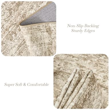 Soalmost Washable Area Rug 8x10, Large Soft Rugs for Living Room Vintage Area Rugs for Bedroom Dining Room Non-Slip Stain Resistant Brown Under Table Rug - Image 5