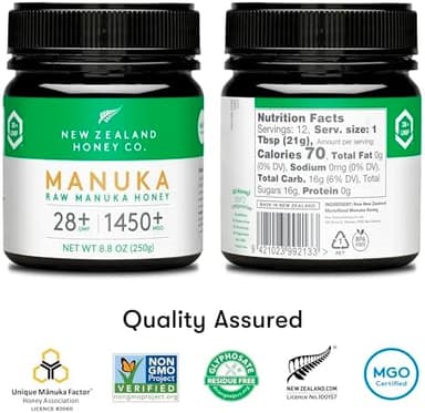 New Zealand Honey Co. Raw Manuka Honey UMF 28+ | MGO 1450+, UMF Certified / 8.8oz - Image 2