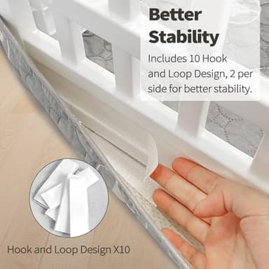 PJYuCien Dog Playpen Bottom Pad Fits for 36 Inch 4 Panels Exercise Pet Pen, Using as a Fence Stabilization and Puppy Pen Mat, Hoop and Loop Design, Grey (Playpen Not Included) - Image 7