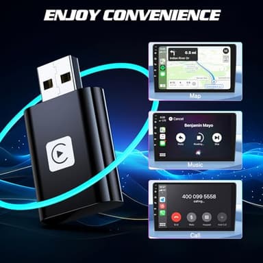 Mini Wireless Carplay Adapter for iPhone, 2025 Stable Universal Wireless carplay Adapter, Fast Convert Factory Wired to Wireless CarPlay Dongle Cars for Apple for iOS - Image 4