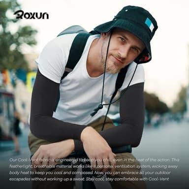 ROXUN 4 Pairs Arm Sleeves, Cooling UV Sun Protection Sports Compression for Men/Women 4 Black - Image 7