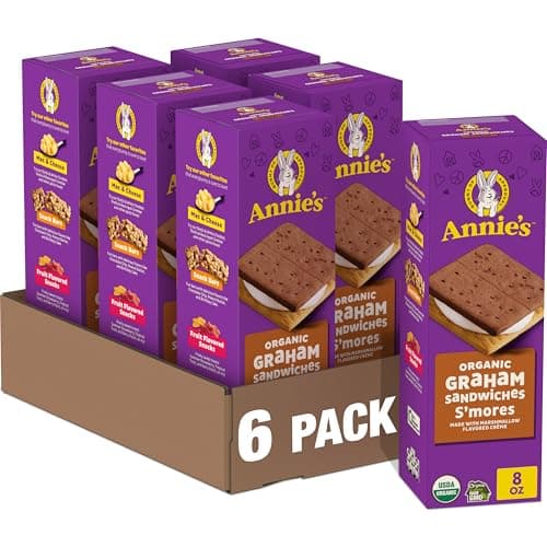 Annie's Organic Graham Sandwich Cookies, S'mores, 12 Cookies, 8 oz. (Pack of 6) - Image 1