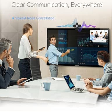 Full HD Webcam with Built-in Microphone and Rotatable Tripod, 1080P Video and Wide Angle Camera, Privacy Cover, for Desktop PC Laptop Computer Black - Image 7