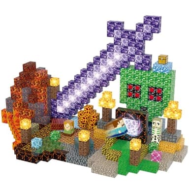 AIDYVOI Magnetic Blocks Building Toys Set, Magnetic Building Blocks STEM Construction Toys, 3D Sword Light Up Magnet Cubes Montessori Sensory Stacking Toy for Toddlers Age 3 4 5 6 7 8 - Image 1