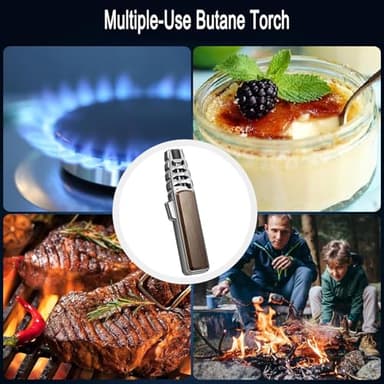 Zmiao Portable Brightfire, Windproof Straight Torch Blue Flame Lighter, Multi-purpose, Refillable Butane, Gold - Image 5