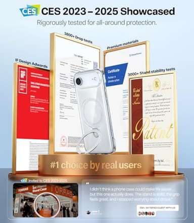 TORRAS for iPhone Air Case, Slim Magnetic Stand, Open-Edge Frame with Thin Fit, Hard PC, Fit for MagSafe, Anti-Yellowing Phone Case for iPhone 17 Air, Daily Protection, Clear - Image 2