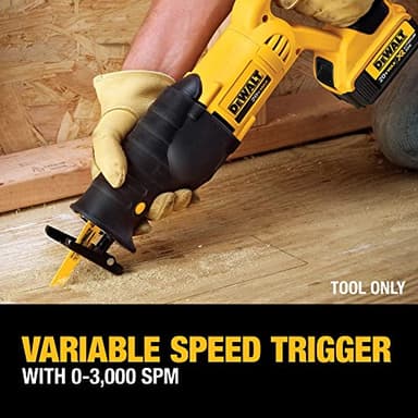 DEWALT 20V MAX Reciprocating Saw, 3,000 Strokes Per Minute, Variable Speed Trigger, Bare Tool Only (DCS380B) - Image 5