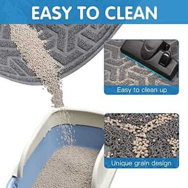 UPSKY Cat Litter Mat, Litter Trapping Mat Soft on Kitty Paws, Large Litter Box Mat 35" x 24" Scatter Control for Cat Litter, Waterproof and Extra Large Litter Box Carpet - Image 4