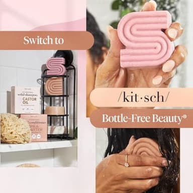 Kitsch Castor Oil Shampoo & Shea Butter Conditioner Bar – Shampoo and Conditioner Set - Hydrating & Moisturizing Bar Soap - Free of Paraben, Silicone, Sulfate - Made in USA - 2pc Set - Image 7