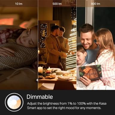 Kasa Smart Light Bulbs, Full Color Changing Dimmable Smart WiFi Bulbs Compatible with Alexa and Google Home, A19, 9W 800 Lumens,2.4Ghz only, No Hub Required, 4 Count (Pack of 1), Multicolor (KL125P4) - Image 6