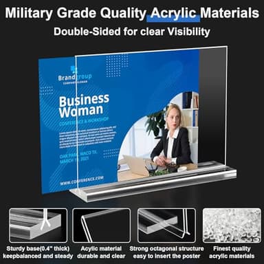 Acrylic Sign Holder 7x5, 6 Pack Clear Double Sided Table Menu Display Stand Suitable for Restaurants, Office, Store, Hotels - Image 2