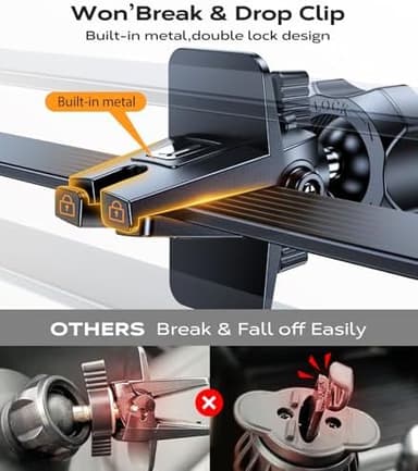 VICSEED 2025 Upgrade Ultra Stable Car Phone Holder Mount [Never Fall Off & Won't Break] Universal Air Vent Phone Mount for Car Easy Clamp Phone Holders for Your Car for iPhone 17 Pro Max 16 15 14 13 - Image 5