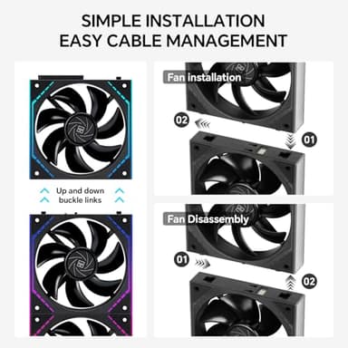 Thermalright TL-M12Q X3 120mm PC Case Cooling Fans, Daisy-Chain | 2000RPM | High Airflow | ARGB | Dual Infinity Mirrors Lighting for Gaming Build(3-Pack) - Image 3